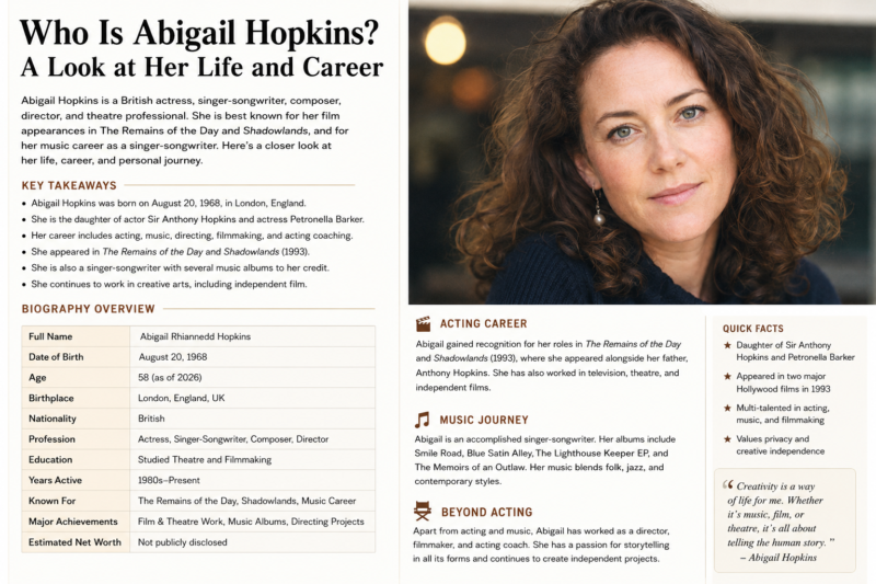 Who Is Abigail Hopkins? A Look at Her Life and Career